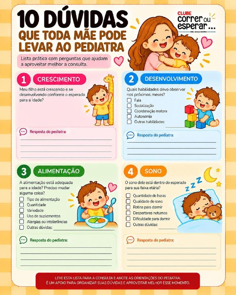 Capa de 10 Dúvidas que Toda Mãe Pode Levar ao Pediatra